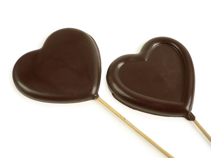 Chocolate heart on a stick 20g.