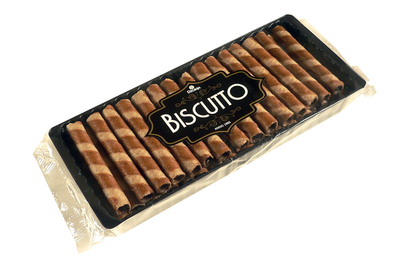 Wafer rolls with cocoa filling (Biscutto) 160g.