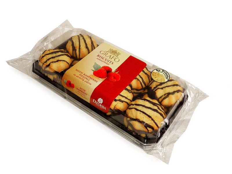 Biscuits “GRAFO” with raspberry filling. 260g.