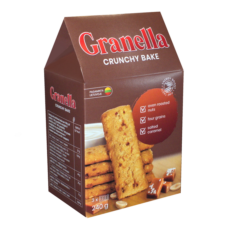 Sausainiai „GRANELLA“ su riešutais ir sūria karamele