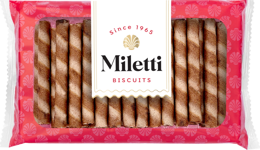 Miletti wafer tubes with choco filling